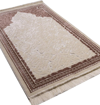Modefa Prayer Rug Plush Velvet Islamic Prayer Rug Sina - Simple Rose Pink