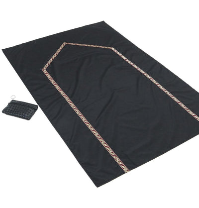 Modefa Prayer Rug Pocket Travel Prayer Mat with Zippered Case - Black