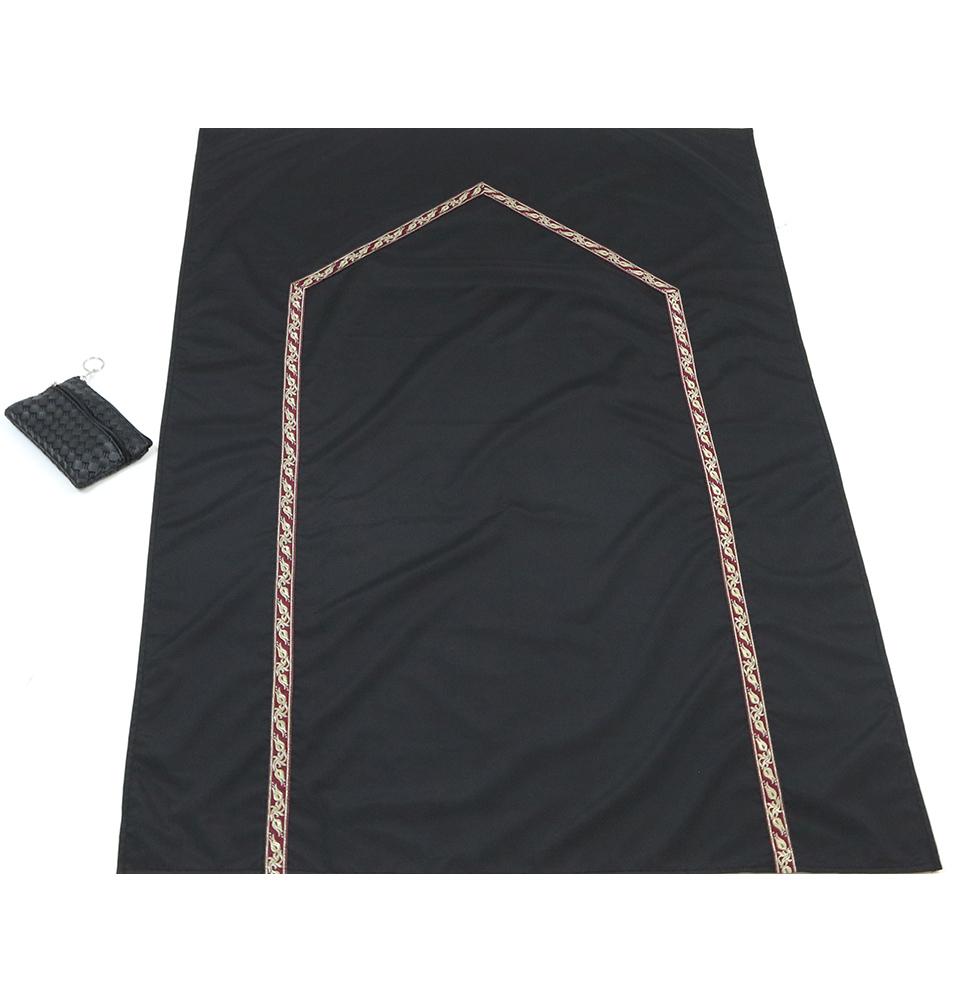 Modefa Prayer Rug Pocket Travel Prayer Mat with Zippered Case - Black