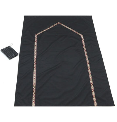 Modefa Prayer Rug Pocket Travel Prayer Mat with Zippered Case - Black