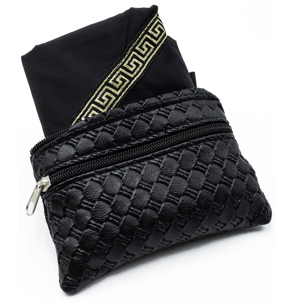 Modefa Prayer Rug Pocket Travel Prayer Mat with Zippered Case - Black/White