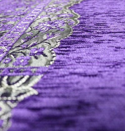 Modefa Prayer Rug Purple Embroidered Islamic Prayer Mat Gift Box Set with Prayer Beads - Purple