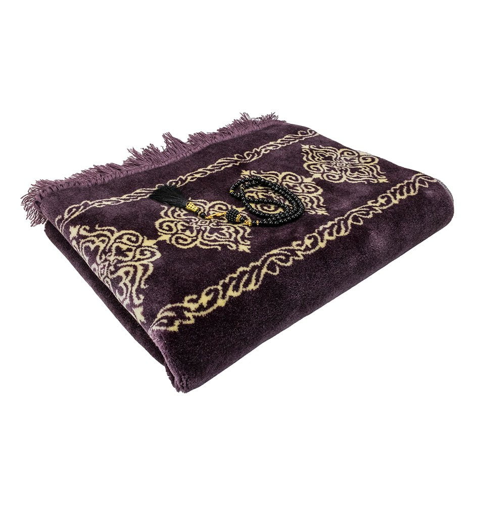 Modefa Prayer Rug Purple Grand Plush Wide Islamic Prayer Rug - Purple