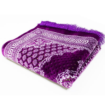Modefa Prayer Rug Purple Plush Ipek Islamic Prayer Rug - Geometric Floral Purple