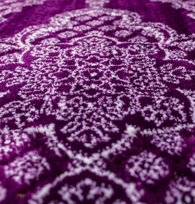 Modefa Prayer Rug Purple Plush Ipek Islamic Prayer Rug - Geometric Floral Purple