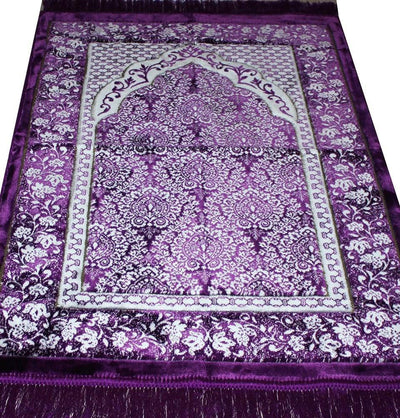 Modefa Prayer Rug Purple Plush Ipek Islamic Prayer Rug Purple