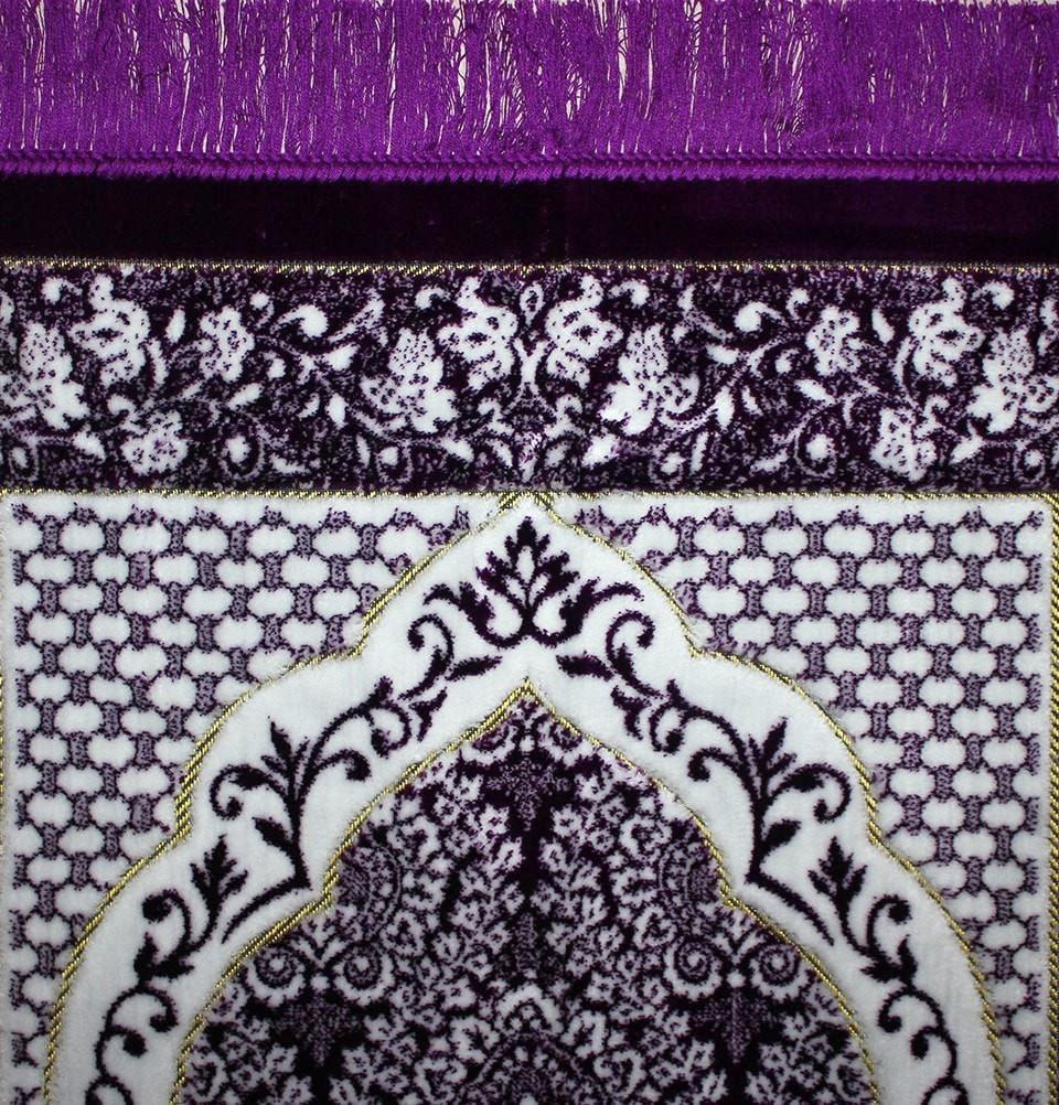 Modefa Prayer Rug Purple Plush Ipek Islamic Prayer Rug Purple