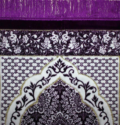 Modefa Prayer Rug Purple Plush Ipek Islamic Prayer Rug Purple