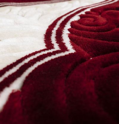 Modefa Prayer Rug Red #2 Plush Velvet Islamic Prayer Rug Sina - Red #2