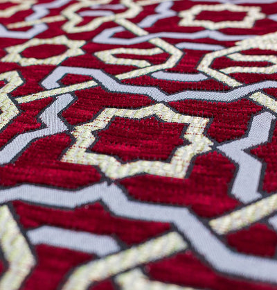 Modefa Prayer Rug Red Chenille Embroidered Islamic Prayer Mat Dynasty - Red