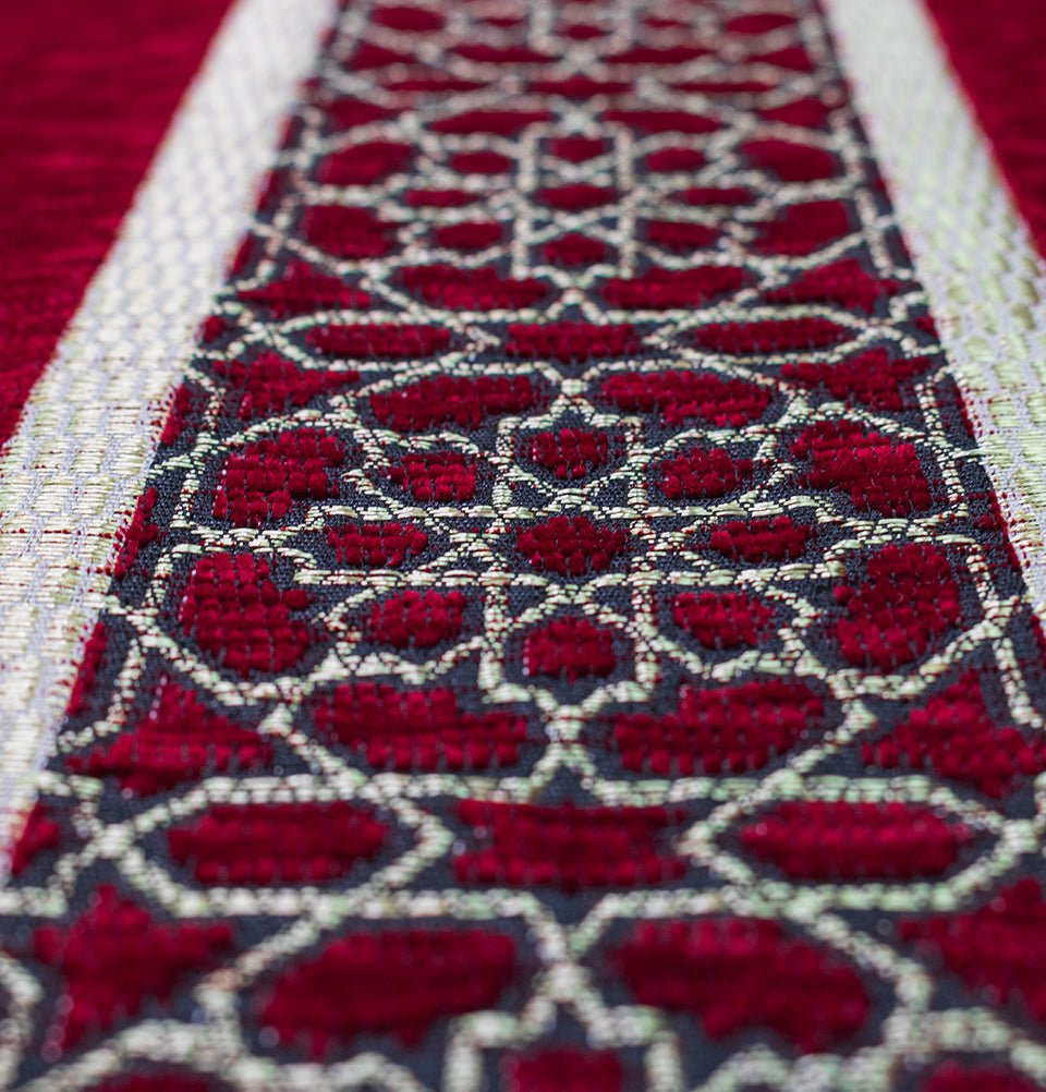 Modefa Prayer Rug Red Chenille Embroidered Islamic Prayer Mat Dynasty - Red