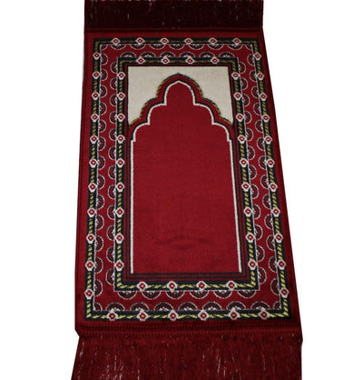 Modefa Prayer Rug Child Velvet Prayer Rug - Red with Dotted Border - Modefa 