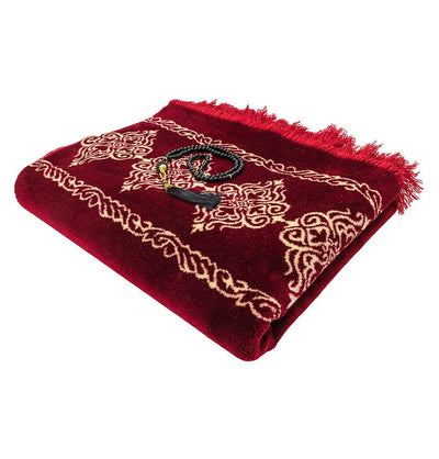 Modefa Prayer Rug Red Grand Plush Wide Islamic Prayer Rug - Red
