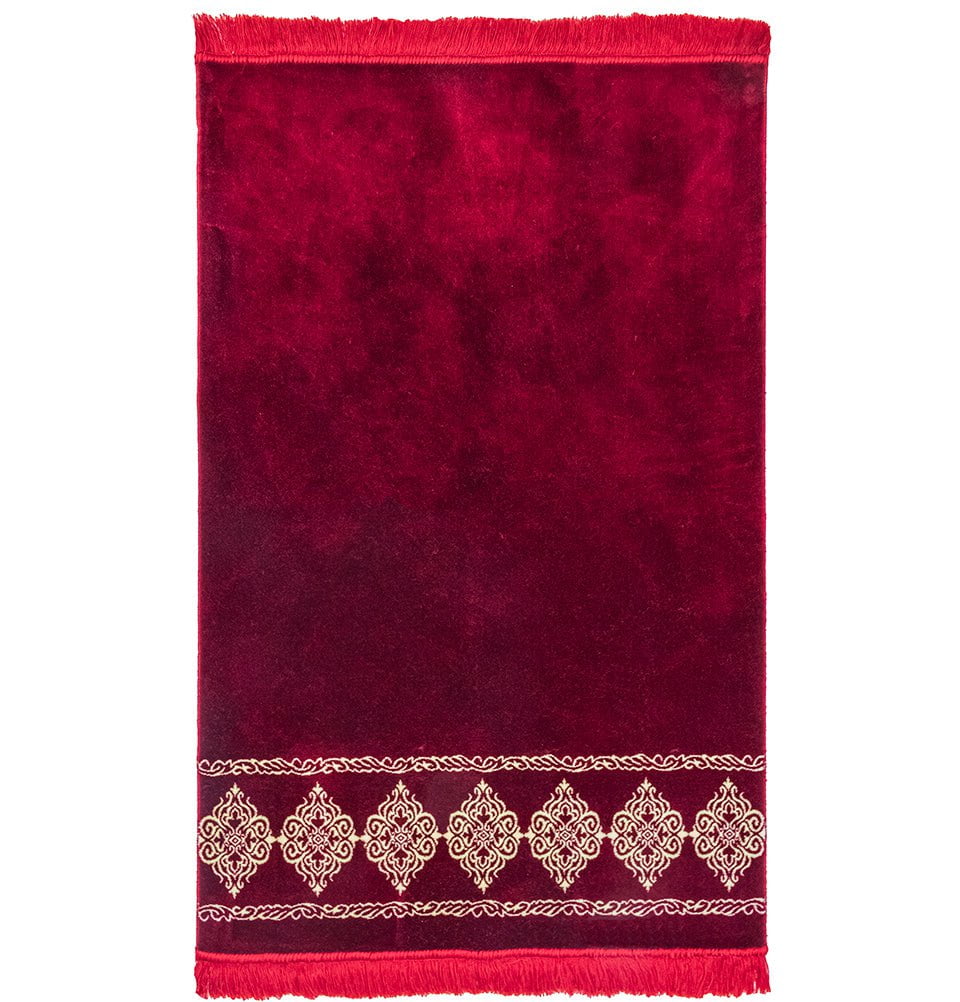 Modefa Prayer Rug Red Grand Plush Wide Islamic Prayer Rug - Red