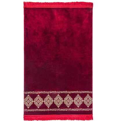 Modefa Prayer Rug Red Grand Plush Wide Islamic Prayer Rug - Red