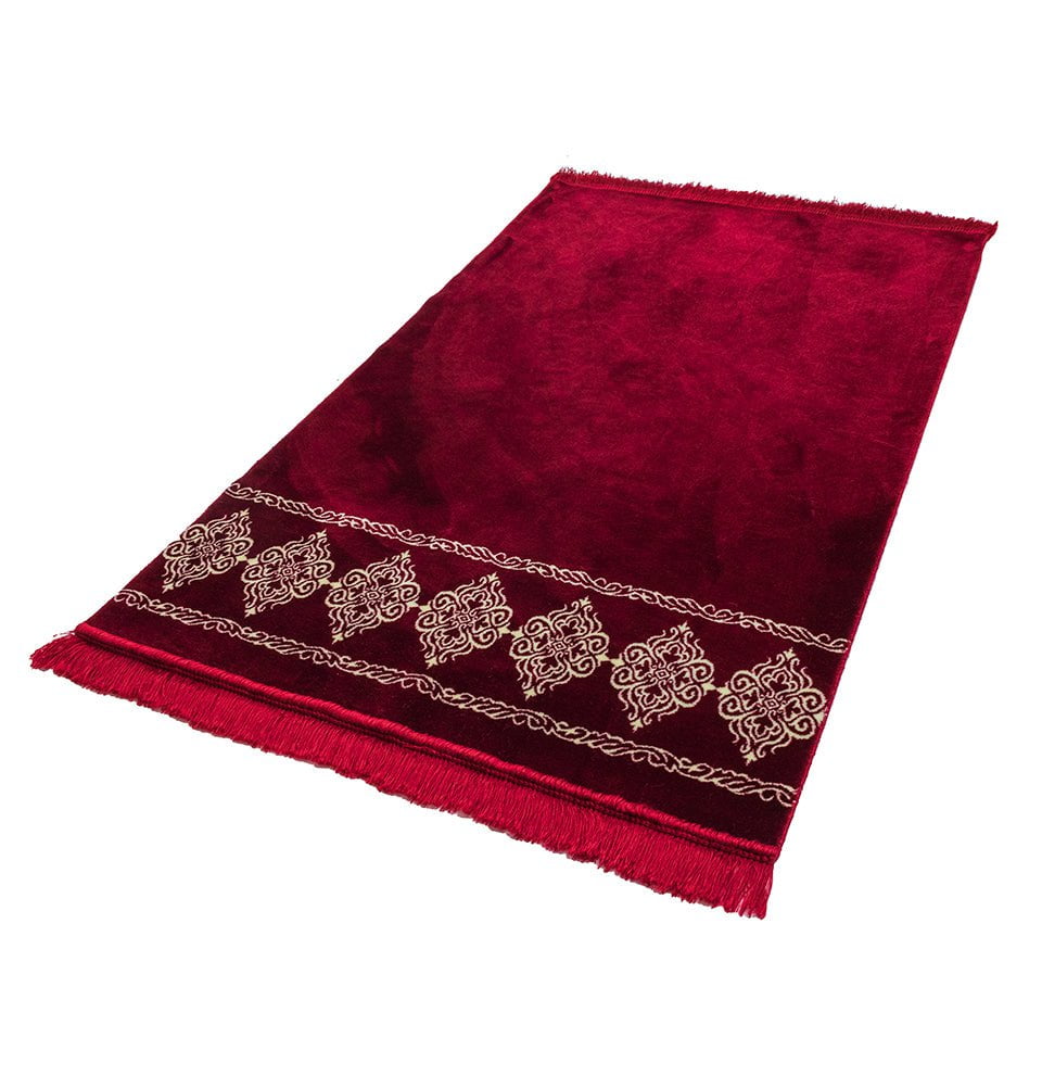 Modefa Prayer Rug Red Grand Plush Wide Islamic Prayer Rug - Red