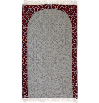 Modefa Prayer Rug Red/Ivory Foldable Orthopedic Foam Islamic Prayer Rug with Carry Case Selcuk Star - Red