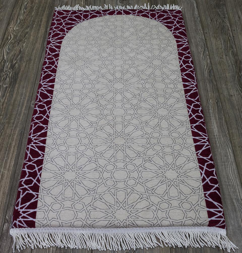 Modefa Prayer Rug Red/Ivory Foldable Orthopedic Foam Islamic Prayer Rug with Carry Case Selcuk Star - Red