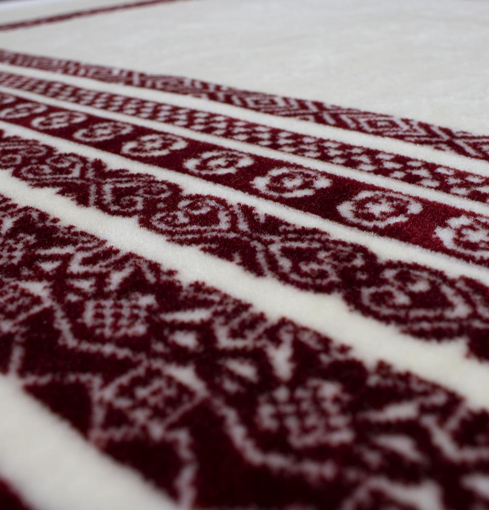 Modefa Prayer Rug Red Plush Velvet Islamic Prayer Rug Royal Mihrab Kaba - Red