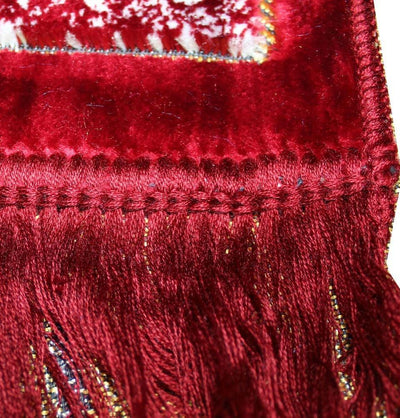 Modefa Prayer Rug Red / White Plush Ipek Islamic Prayer Rug Red Floral