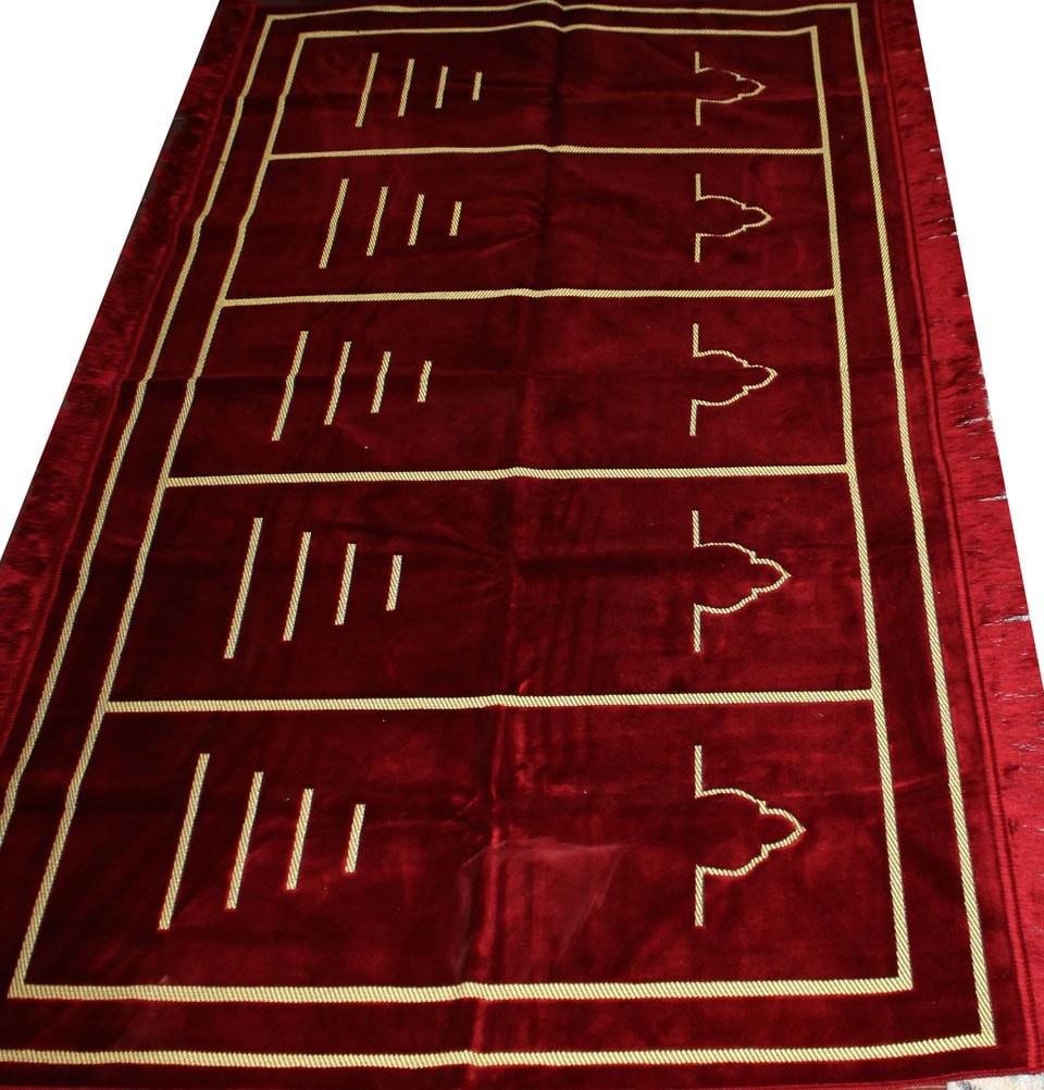 Modefa Prayer Rug Wide 5 Person Masjid Prayer Rug Solid Red - Modefa 