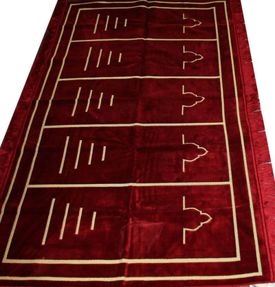 Modefa Prayer Rug Wide 5 Person Masjid Prayer Rug Solid Red - Modefa 