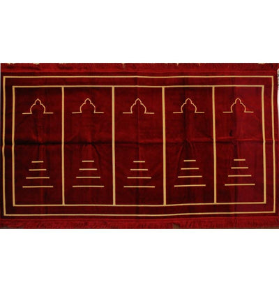 Modefa Prayer Rug Wide 5 Person Masjid Prayer Rug Solid Red - Modefa 