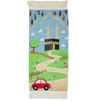 Modefa Prayer Rug Road to Mecca Child Size Islamic Prayer Rug - Fun Digital Print (Road to Mecca)