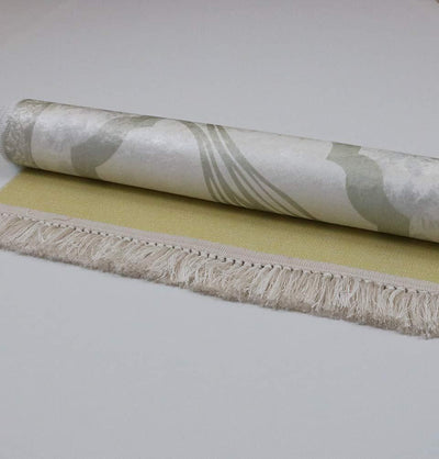 Rolled Islamic Prayer Rug - White Tulip