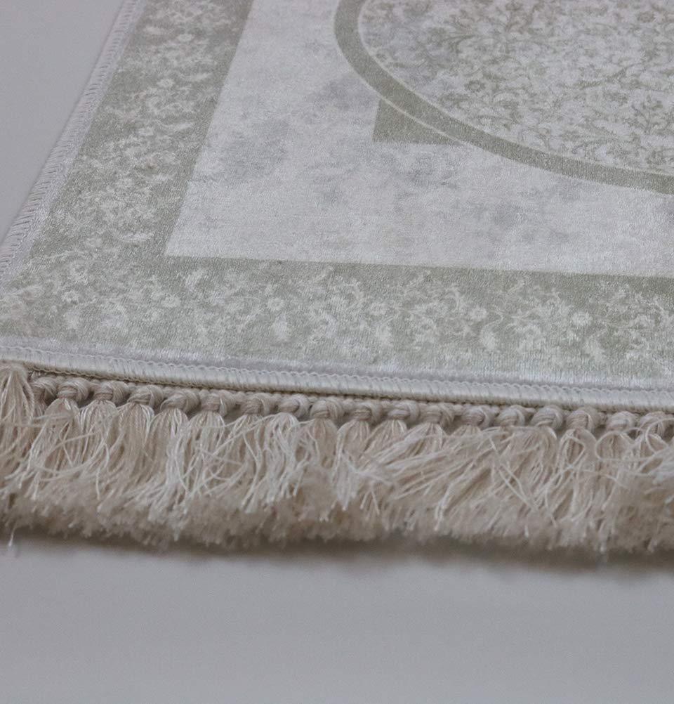 Rolled Islamic Prayer Rug - White Tulip