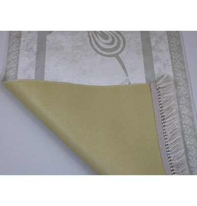 Rolled Islamic Prayer Rug - White Tulip