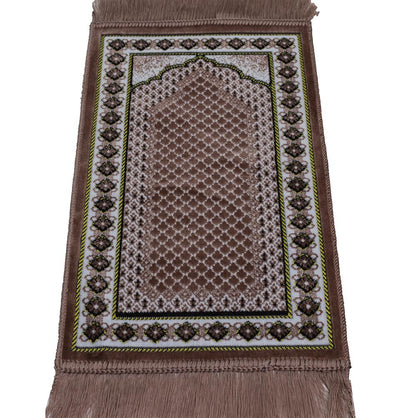 Modefa Prayer Rug Rose Pink Child Velvet Islamic Prayer Rug | Lattice - Rose Pink