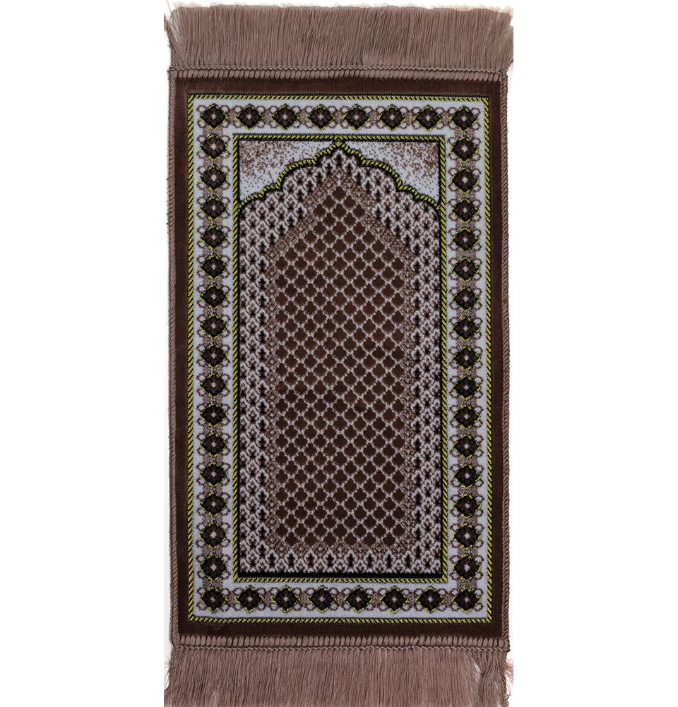 Modefa Prayer Rug Rose Pink Child Velvet Islamic Prayer Rug | Lattice - Rose Pink