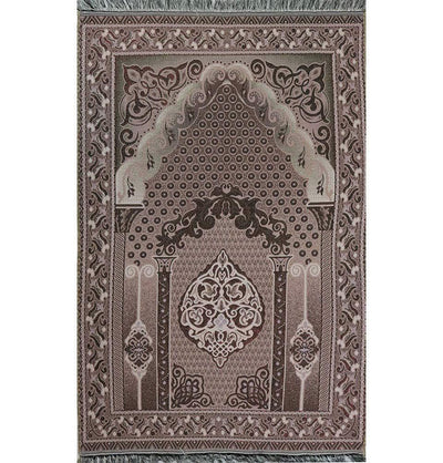 Shimmery Thin Geometric Arch Islamic Prayer Mat - Pink