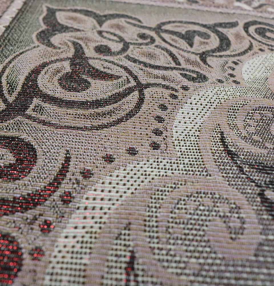 Shimmery Thin Geometric Arch Islamic Prayer Mat - Pink