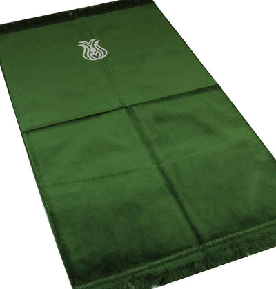 Modefa Prayer Rug Solid Simple Velvet Prayer Rug with Tulip - Green