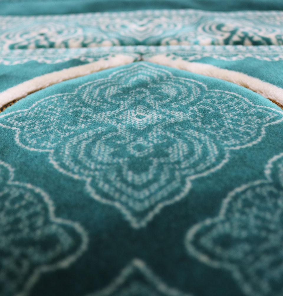 Modefa Prayer Rug Teal Double Plush Wide Extra Large Prayer Rug - Teal