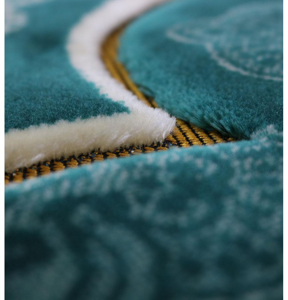 Modefa Prayer Rug Teal Double Plush Wide Extra Large Prayer Rug - Teal