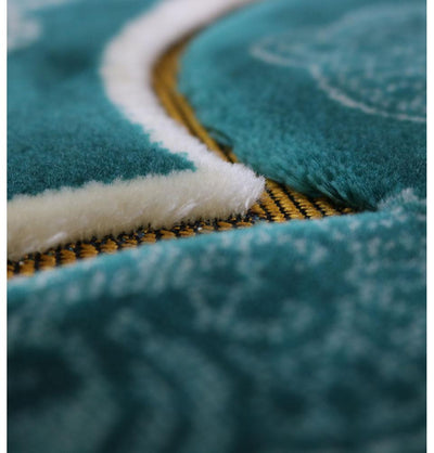 Modefa Prayer Rug Teal Double Plush Wide Extra Large Prayer Rug - Teal
