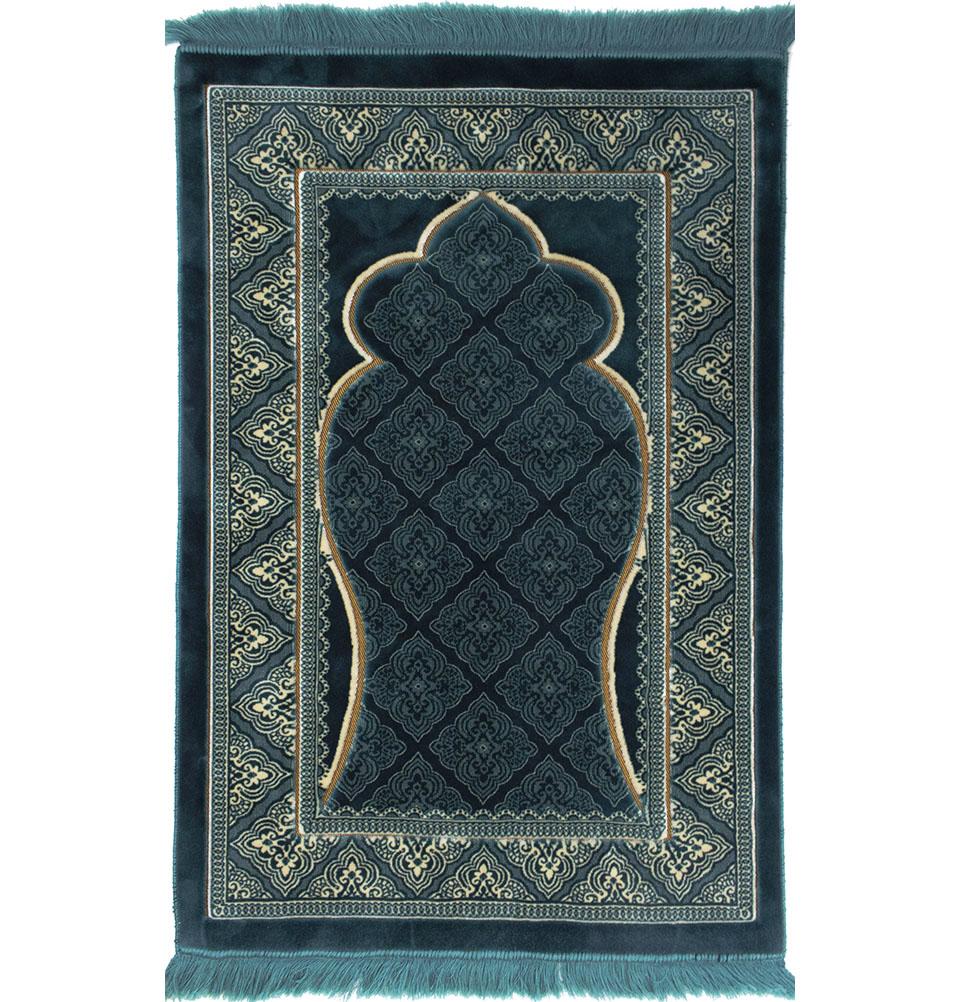 Double Plush Wide Extra Large Prayer Rug - Noor Teal