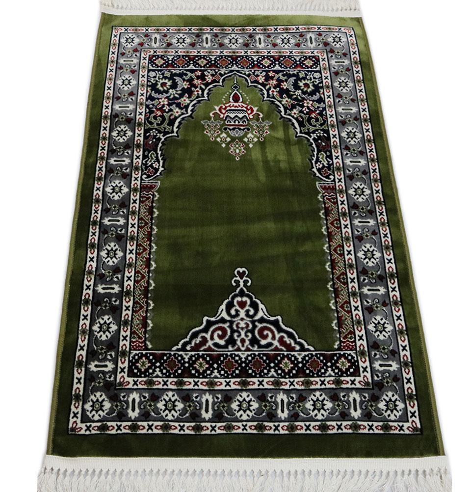 Traditional Floral Kilim Islamic Prayer Rug - Green
