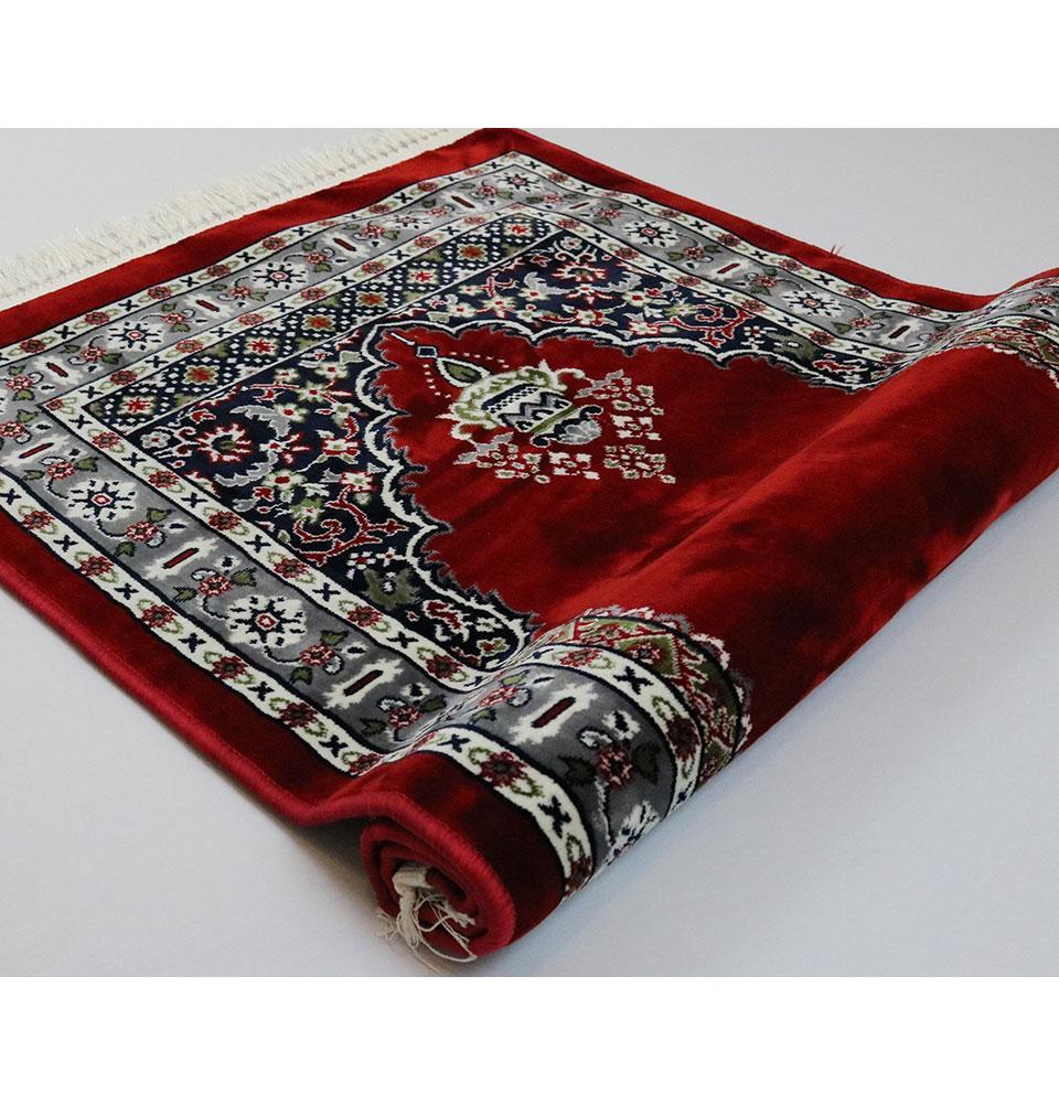 Traditional Floral Kilim Islamic Prayer Rug - Red