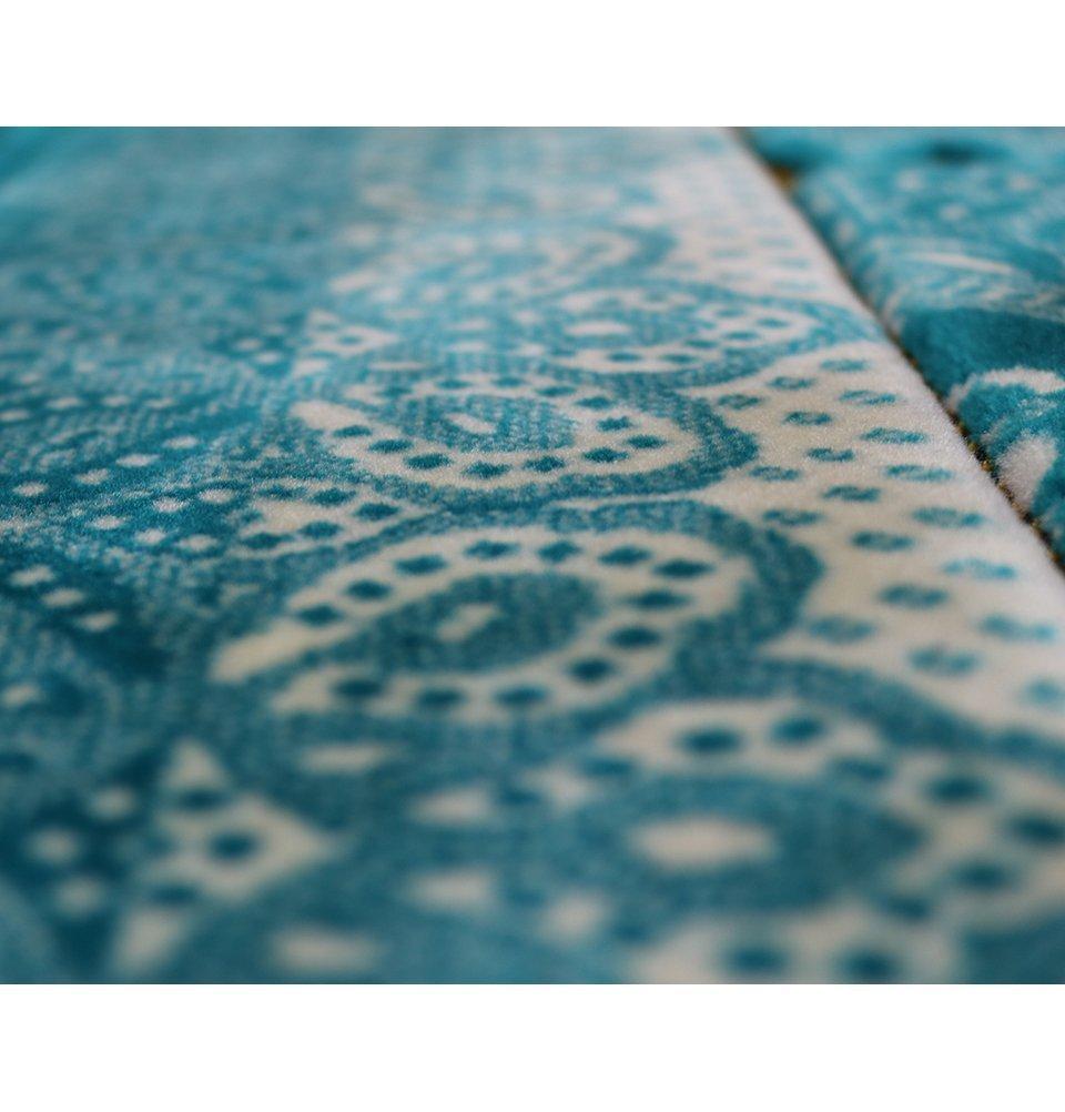 Double Plush Wide Extra Large Prayer Rug - Paisley Turquoise