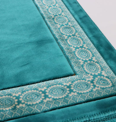 Lux Plush Regal Velvet Islamic Prayer Rug - Turquoise