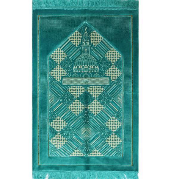 Lux Plush Regal Islamic Prayer Rug - Turquoise