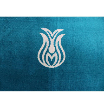 Solid Simple Velvet Prayer Rug with Tulip - Turquoise