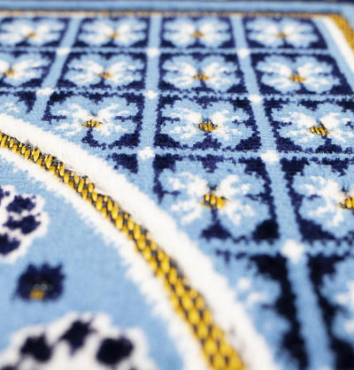 Modefa Prayer Rug Turquoise Velvet Islamic Prayer Rug Lattice - Turquoise