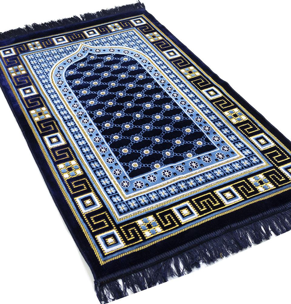 Modefa Prayer Rug Turquoise Velvet Islamic Prayer Rug Lattice - Turquoise