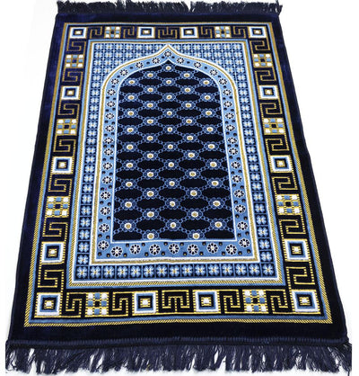Modefa Prayer Rug Turquoise Velvet Islamic Prayer Rug Lattice - Turquoise