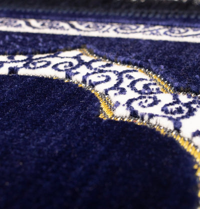 Modefa Prayer Rug Vine Swirl Navy Blue Child Velvet Islamic Prayer Rug - Vine Swirl Navy Blue